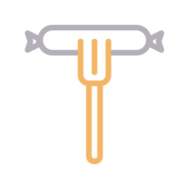 sosis ince renk çizgisi vektör simgesi