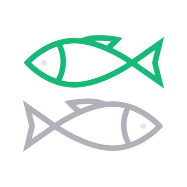 balık ince renk çizgisi vektör simgesi