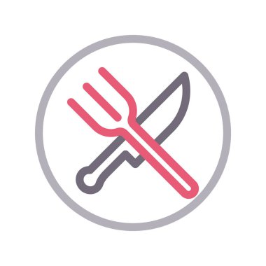 mutfak eşyaları ince renk çizgisi vektör simgesi