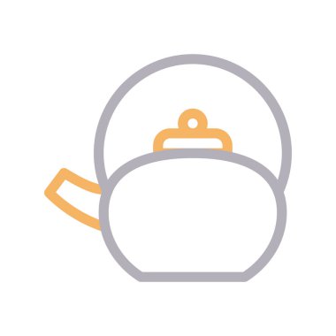 kettle ince renk çizgisi vektör simgesi