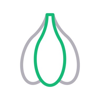 sarımsak ince renk çizgisi vektör simgesi