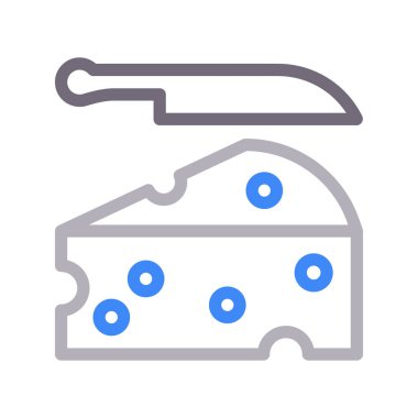 peynir ince renk çizgisi vektör simgesi