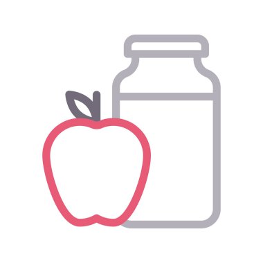 elma suyu ince renk çizgisi vektör simgesi