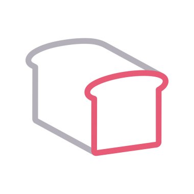 ekmek ince renk çizgisi vektör simgesi