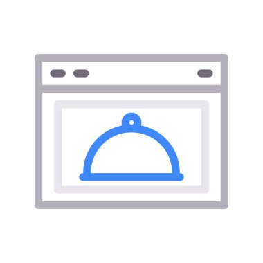 fırın ince renk çizgisi vektör simgesi