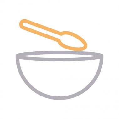 çorba ince renk çizgisi vektör simgesi