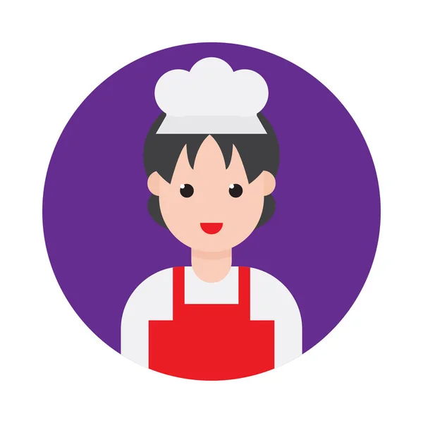 Chef Glyphe Plat Vecteur Icône — Image vectorielle