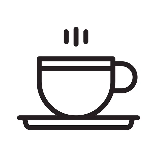 Café Delgada Línea Vector Icono — Vector de stock