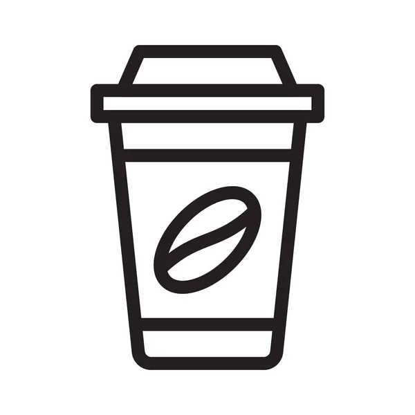 Kaffe Tunna Linjen Vektor Symbol — Stock vektor