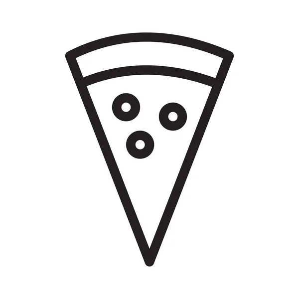 Pizza Slice Dunne Lijn Vector Pictogram — Stockvector