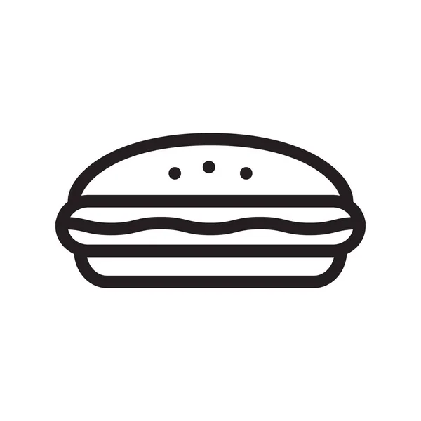Burger Ince Çizgi Vektör Simgesi — Stok Vektör