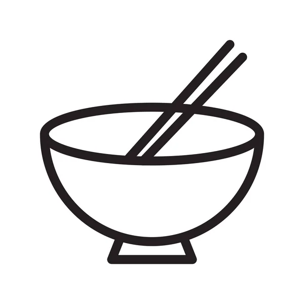 Fideos Delgada Línea Vector Icono — Vector de stock