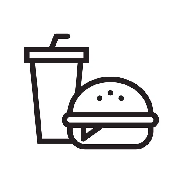 Burger Drink Thin Line Vector Icon — Stock Vector