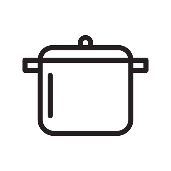 Saucepan Thin Line Vector Icon — Stock Vector