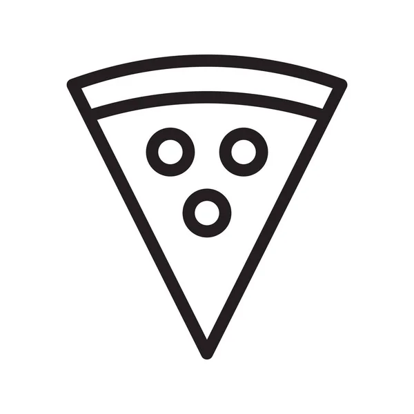 Pizza Dunne Lijn Vector Pictogram — Stockvector