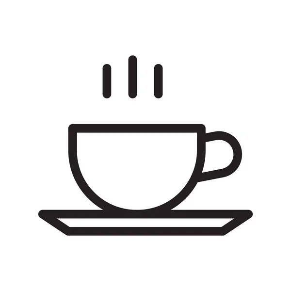 Café Delgada Línea Vector Icono — Vector de stock