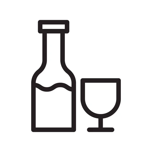 Wein Dünne Linie Vektor Symbol — Stockvektor
