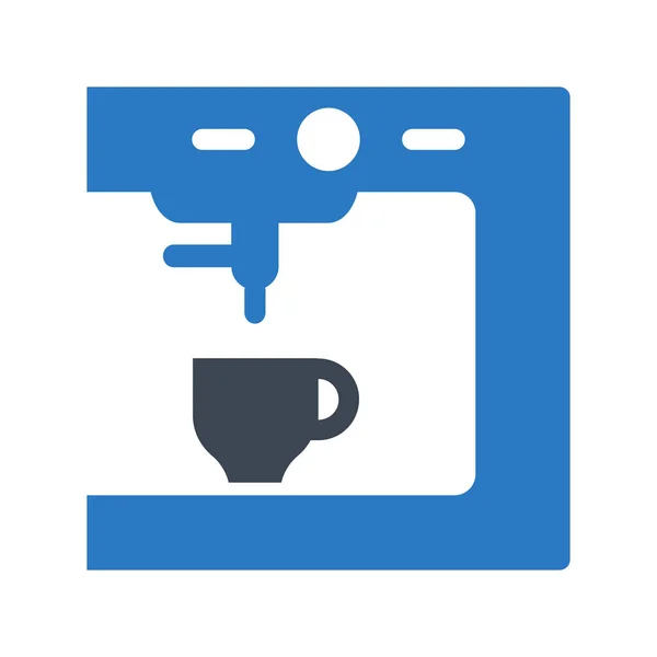 咖啡机字形颜色矢量图标 — 图库矢量图片