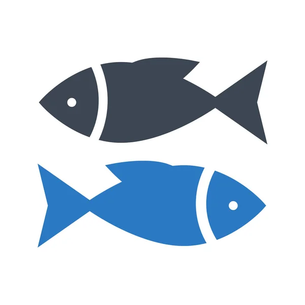 Fish Glyph Color Vector Icon — Stock Vector