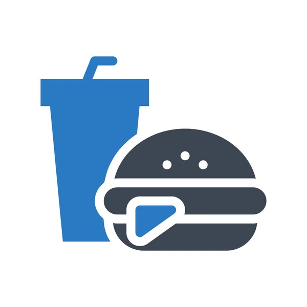 Burger Drink Glyph Color Vector Icon — Stock Vector