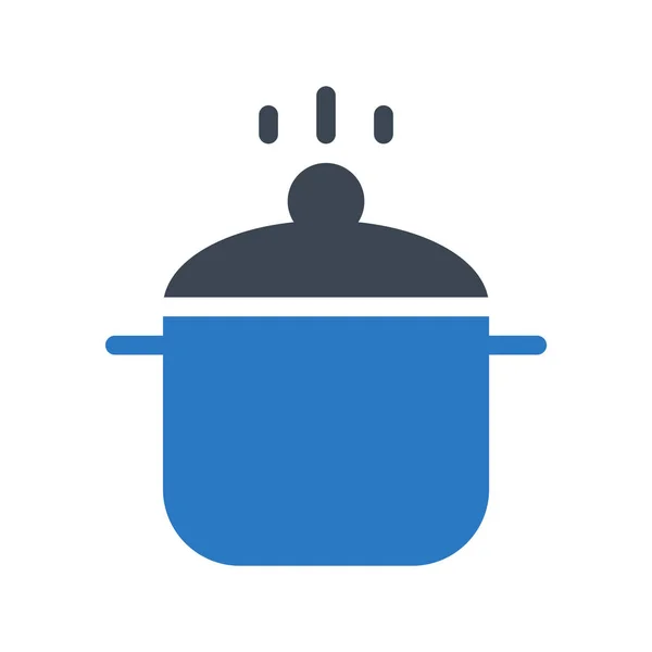 Saucepan Glyph Color Vector Icon — Stock Vector