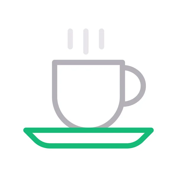 Café Delgada Línea Color Vector Icono — Archivo Imágenes Vectoriales