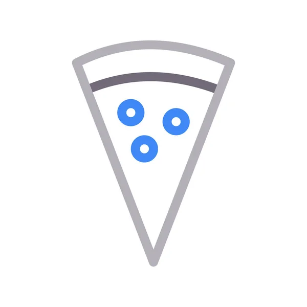 Pizza Slice Dunne Kleur Lijn Vector Pictogram — Stockvector