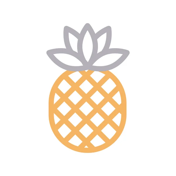 Ananas Tunn Färg Linje Vektor Ikon — Stock vektor