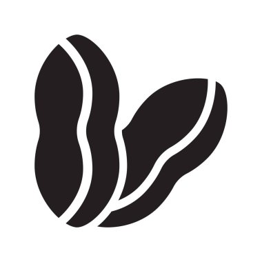 fıstık glyph düz vektör simgesi