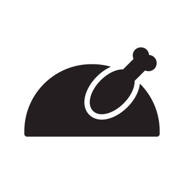 tavuk glyph düz vektör simgesi