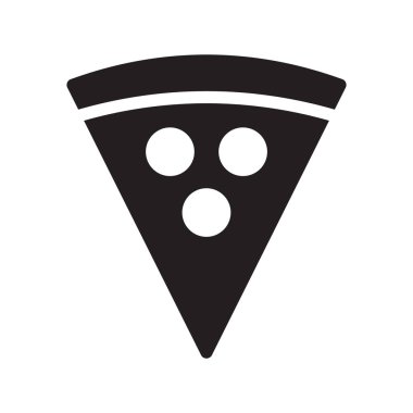 pizza dilim glyph düz vektör simgesi
