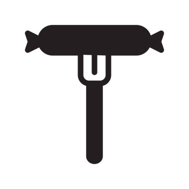 sosis glyph düz vektör simgesi