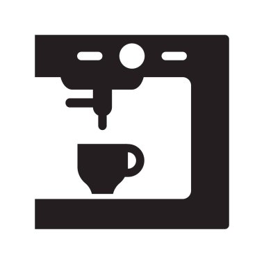 kahve makinesi glyph düz vektör simgesi