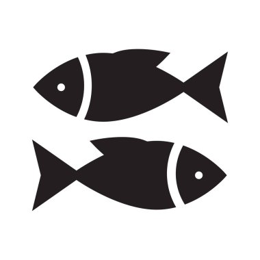 balık glyph düz vektör simgesi