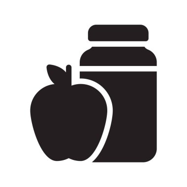 elma kavanoz glyph düz vektör simgesi