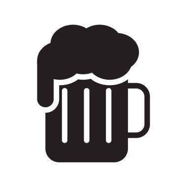 bira glyph düz vektör simgesi
