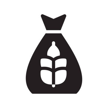 Buğday çuvalı düz vektör simgesi