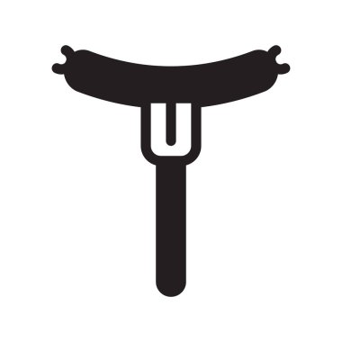 sosis glyph düz vektör simgesi