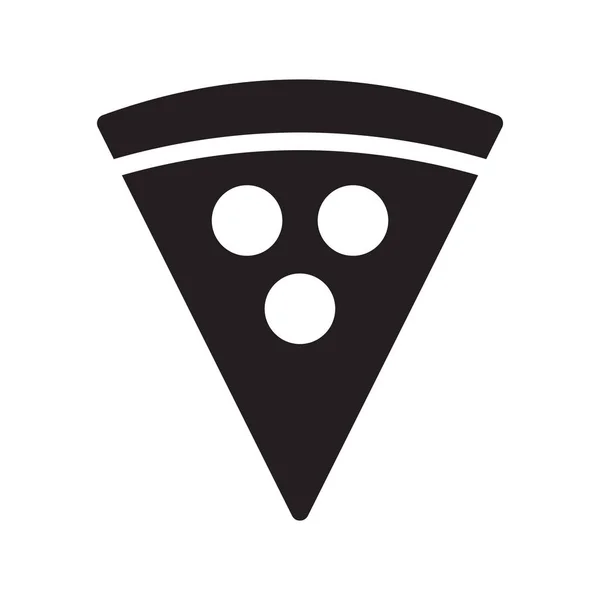 Pizza Slice Glyph Platte Vector Pictogram — Stockvector