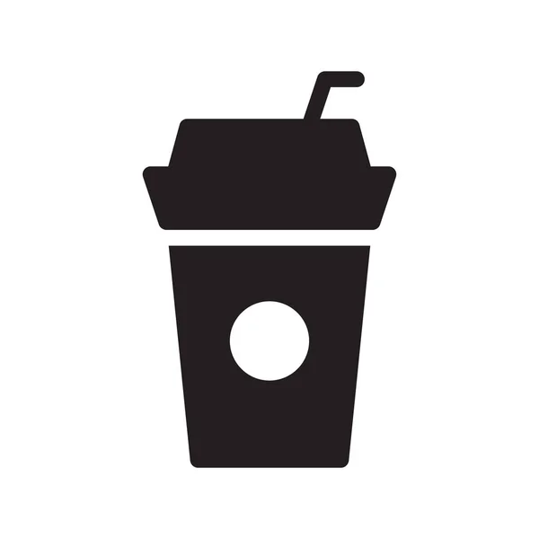 Icono Vector Plano Glifo Café — Vector de stock