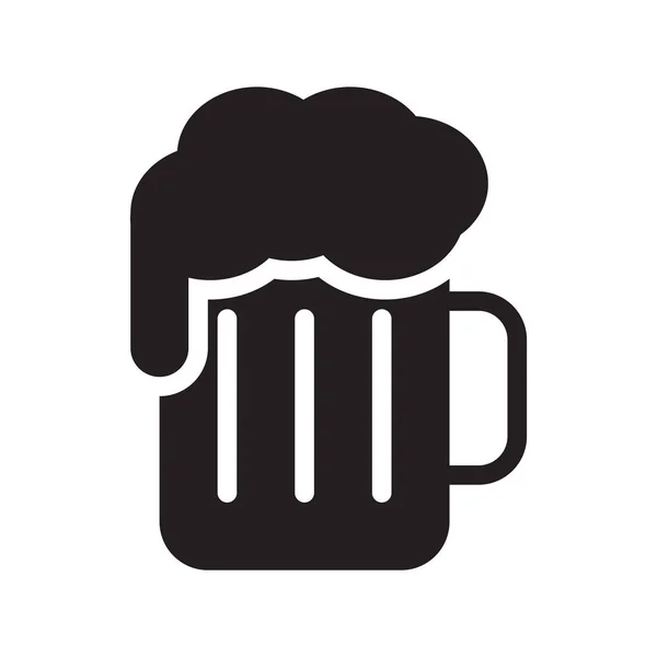 Bier Glyph Plat Vector Pictogram — Stockvector