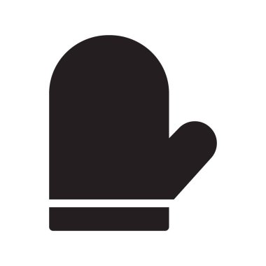 glove glyph düz vektör simgesi