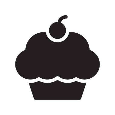 muffin glyph düz vektör simgesi