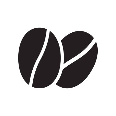 kahve çekirdekleri glyph düz vektör simgesi