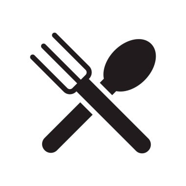 kaşık glyph düz vektör simgesi