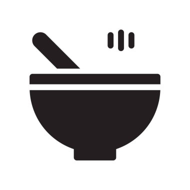 çorba glyph düz vektör simgesi