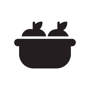 portakal kase glyph düz vektör simgesi