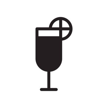 düz içmek glif simge vektör