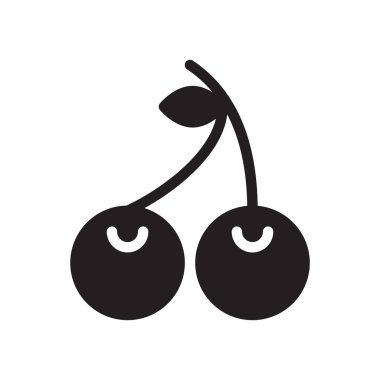 kiraz glyph düz vektör simgesi