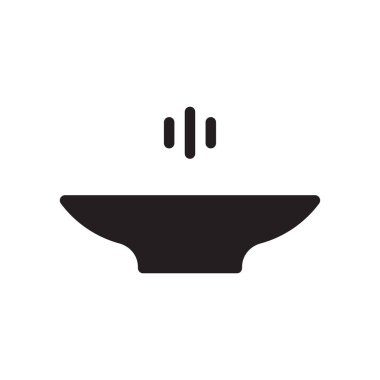 çorba glyph düz vektör simgesi